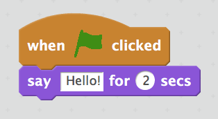 Scratch "Hello world"